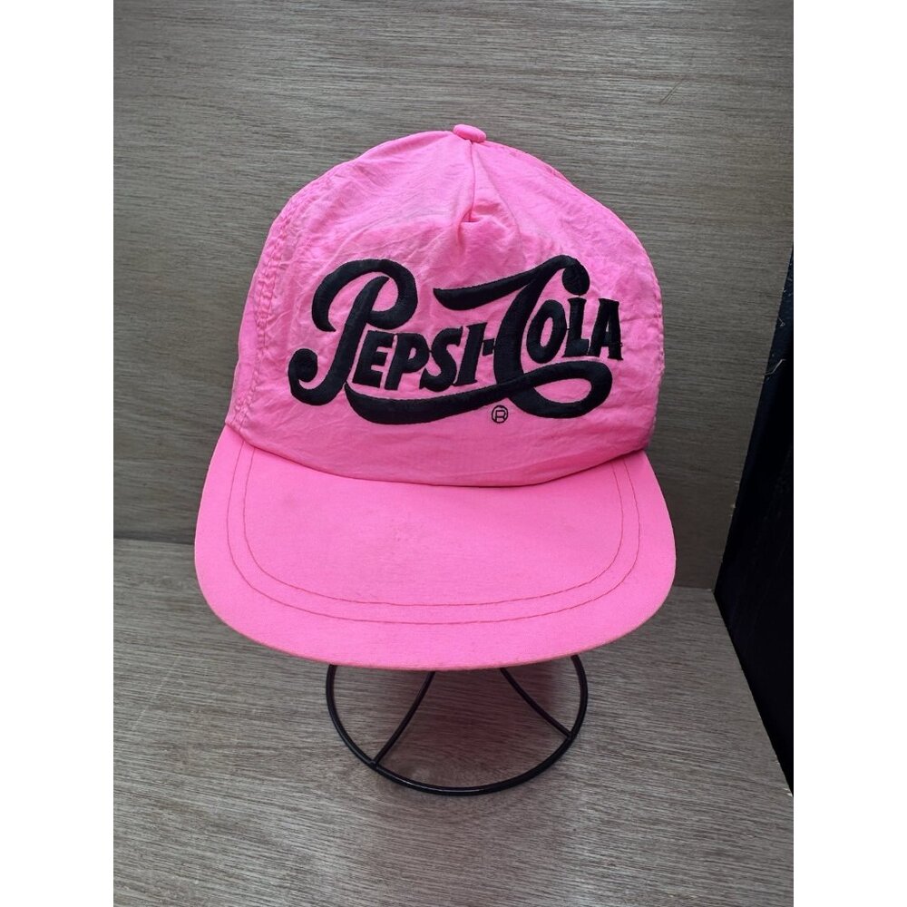 Pepsi Cola Mens Vintage Nylon 90s Snapback Hip Hop Cap Hat OS Pink Hot SP EXC